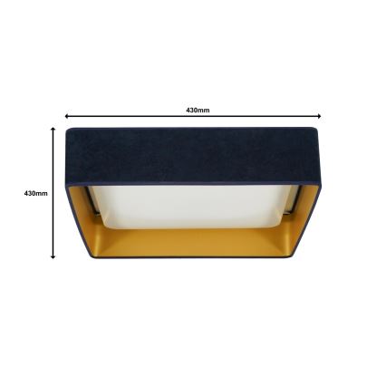 Brilagi - LED Stropné svietidlo VELVET SQUARE LED/24W/230V tmavomodrá