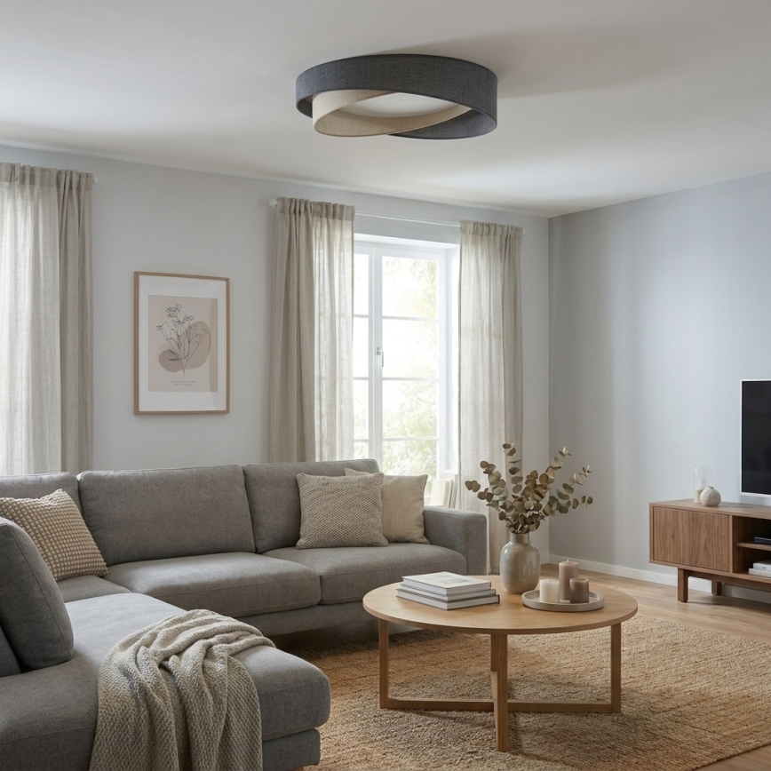 BRILAGI - LED stropné svietidlo VELVET TWIST LED/24W/230V 4000K pr. 55 cm sivá/krémová