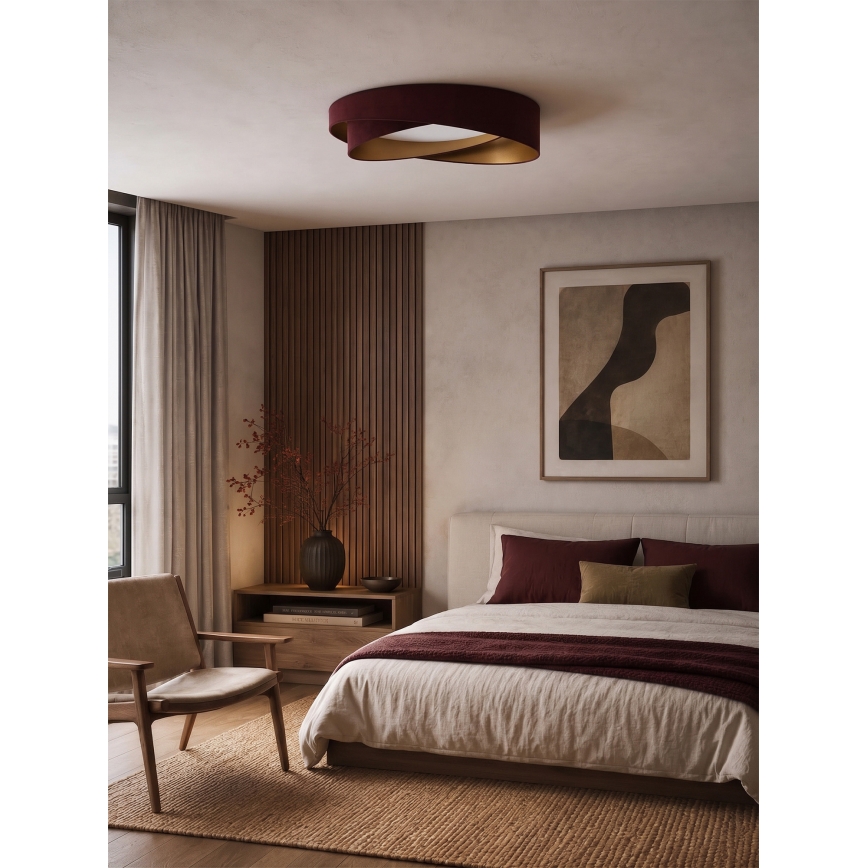 BRILAGI - LED Stropné svietidlo VELVET TWIST LED/24W/230V 4000K pr. 55 cm vínová/zlatá
