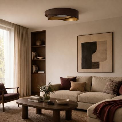 BRILAGI - LED Stropné svietidlo VELVET TWIST LED/24W/230V 4000K pr. 55 cm hnedá/zlatá