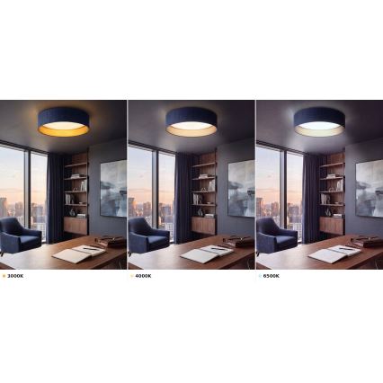 Brilagi - LED stropné svietidlo VELVET VARI LED/24W/230V 3000/4000/6500K priemer 45 cm modrá/zlatá