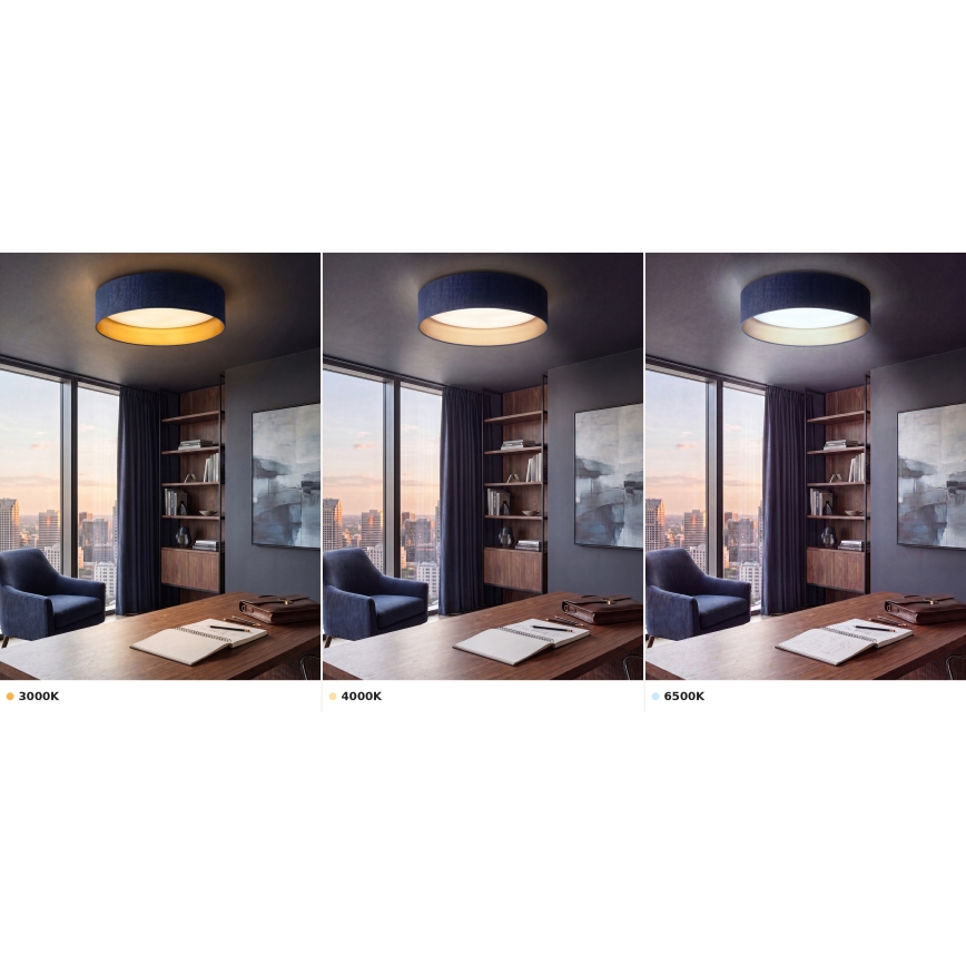 Brilagi - LED stropné svietidlo VELVET VARI LED/24W/230V 3000/4000/6500K priemer 45 cm modrá/zlatá