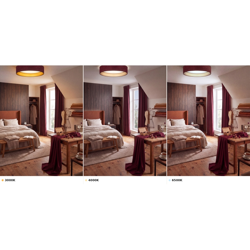 Brilagi - LED stropné svietidlo VELVET VARI LED/24W/230V 3000/4000/6500K priemer 45 cm bordová/zlatá