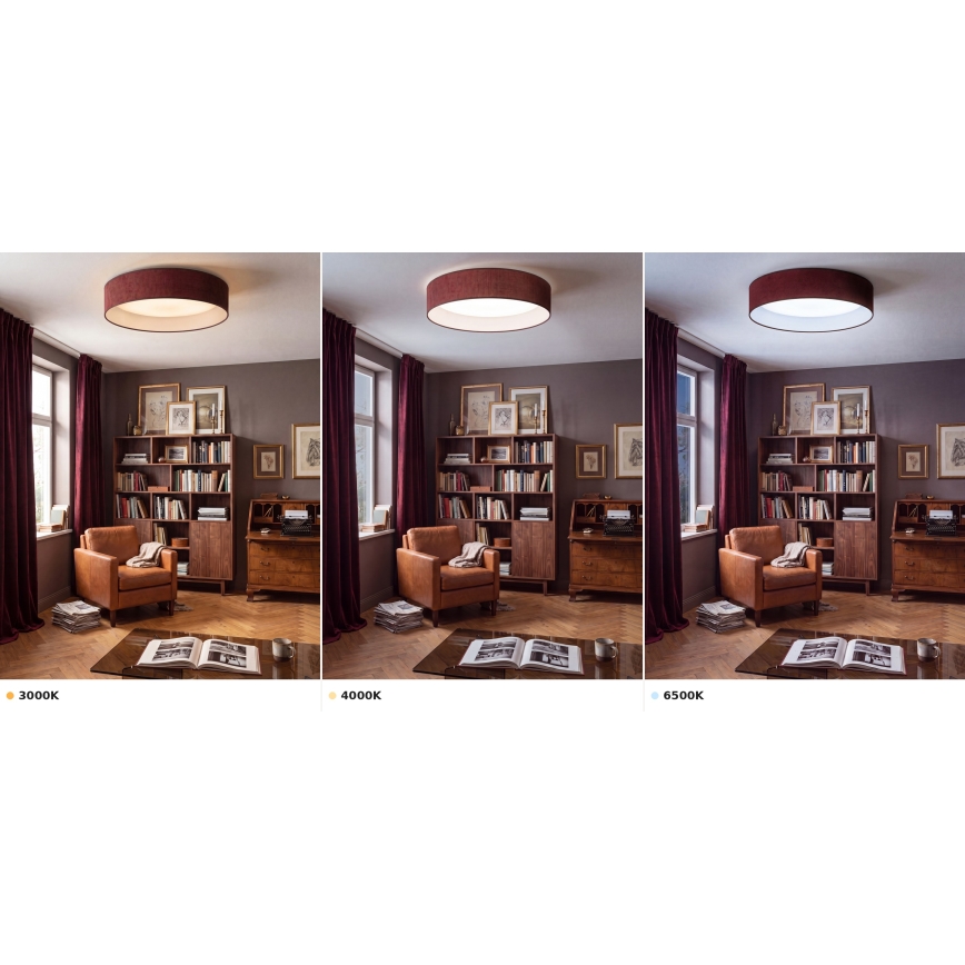 Brilagi - LED stropné svietidlo VELVET VARI LED/24W/230V 3000/4000/6500K pr. 45 cm vínová