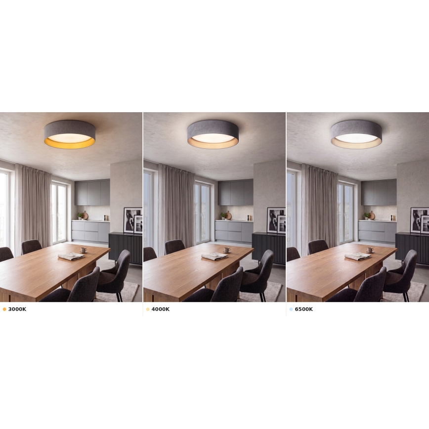 Brilagi - LED stropné svietidlo VELVET VARI LED/24W/230V 3000/4000/6500K priemer 45 cm sivá/zlatá