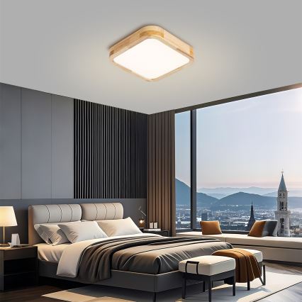 Brilagi - LED stropné svietidlo WOODLINE SQUARE LED/32W/230V 3000/4000/6000K dub 30x30 cm