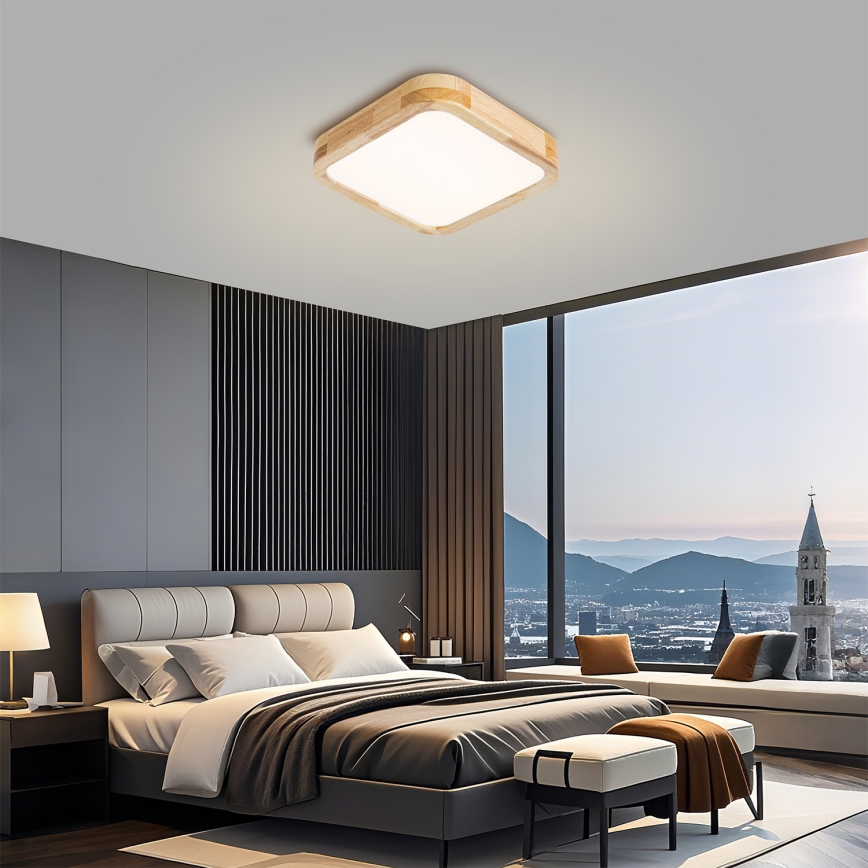 Brilagi - LED stropné svietidlo WOODLINE SQUARE LED/32W/230V 3000/4000/6000K dub 30x30 cm