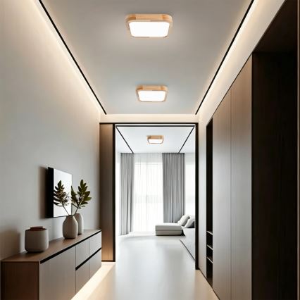 Brilagi - LED stropné svietidlo WOODLINE SQUARE LED/32W/230V 3000/4000/6000K dub 30x30 cm