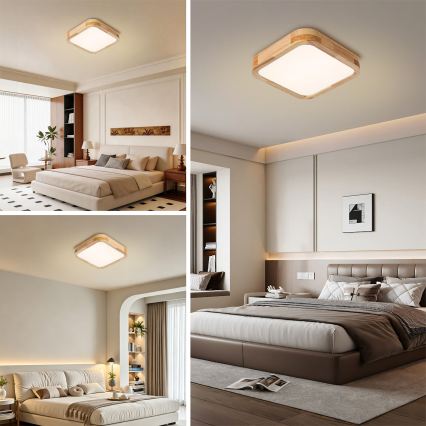 Brilagi - LED stropné svietidlo WOODLINE SQUARE LED/32W/230V 3000/4000/6000K dub 30x30 cm