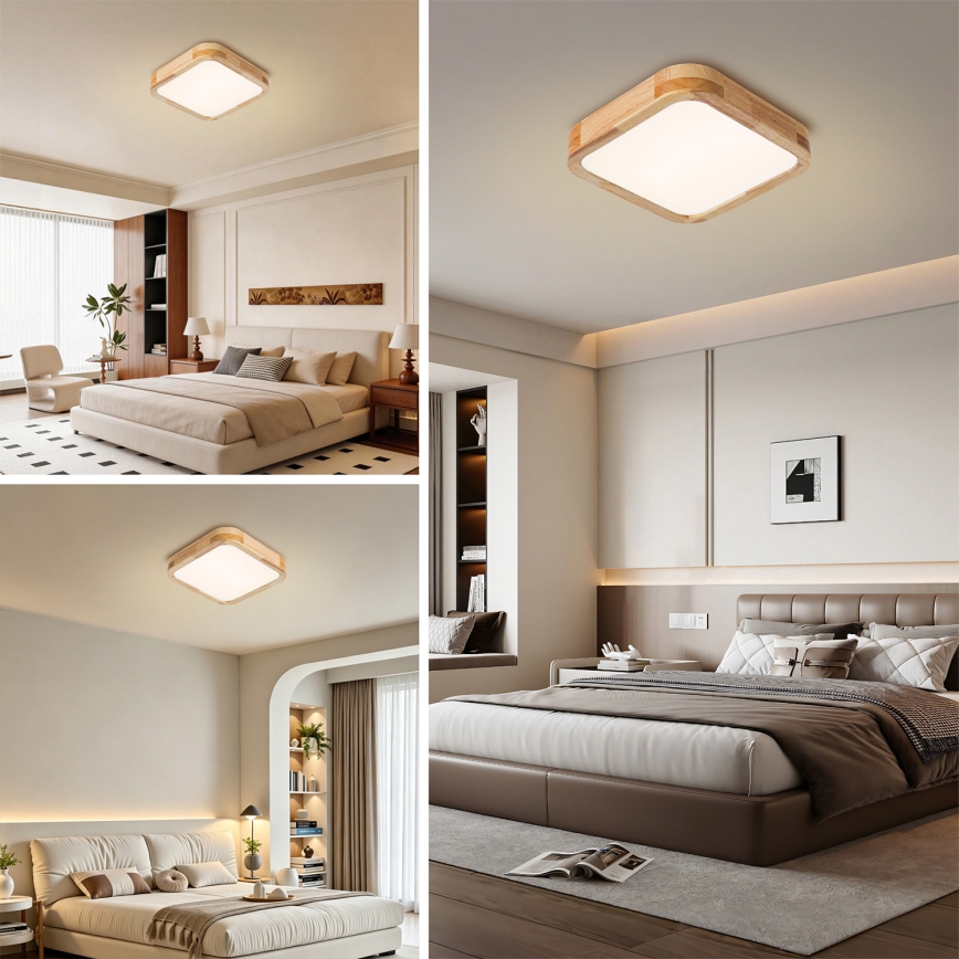 Brilagi - LED stropné svietidlo WOODLINE SQUARE LED/32W/230V 3000/4000/6000K dub 30x30 cm