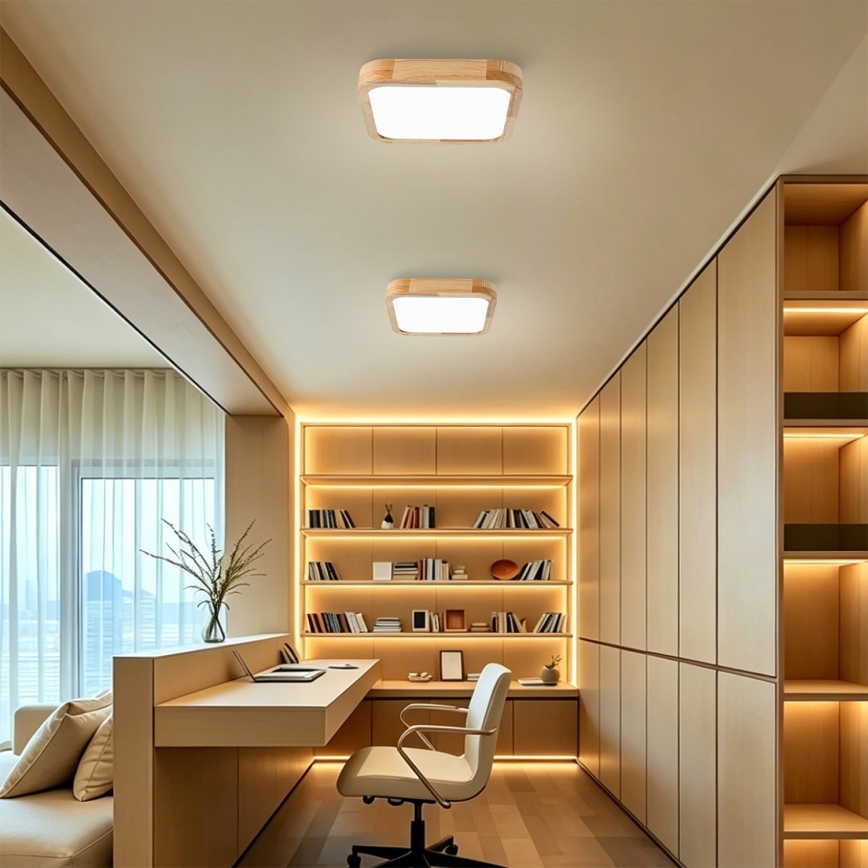 Brilagi - LED stropné svietidlo WOODLINE SQUARE LED/32W/230V 3000/4000/6000K dub 30x30 cm