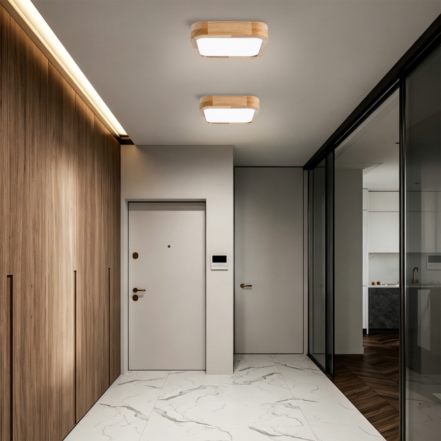Brilagi - LED stropné svietidlo WOODLINE SQUARE LED/32W/230V 3000/4000/6000K dub 30x30 cm
