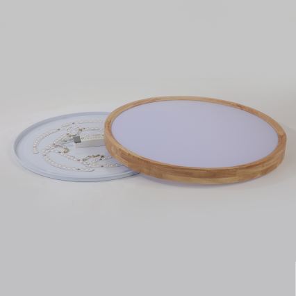 Brilagi - LED stropné svietidlo WOODROUND LED/40W/230V 3000/4000/6000K, pr. 60 cm, drevené, CRI 90