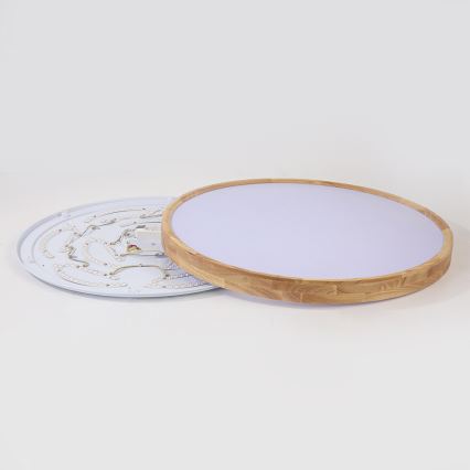 Brilagi - LED stropné svietidlo WOODROUND LED/70W/230V 3000/4000/6000K pr. 80 cm drevené CRI 90