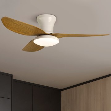 Brilagi - LED stropný ventilátor s reguláciou jasu LED/30W/230V 3000-6500K biela/hnedá + diaľkové ovládanie