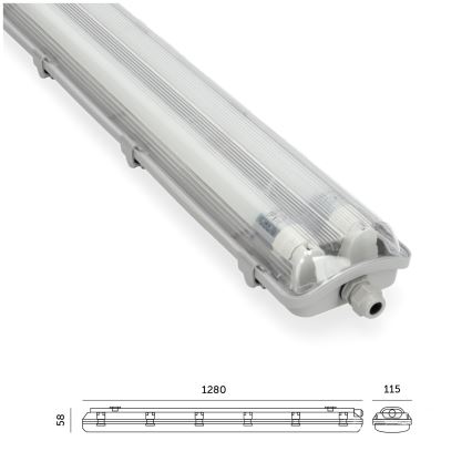 Brilagi - LED Technické žiarivkové svietidlo OPTIMA T8 2xG13/18W/230V 4000K IP65 128 cm