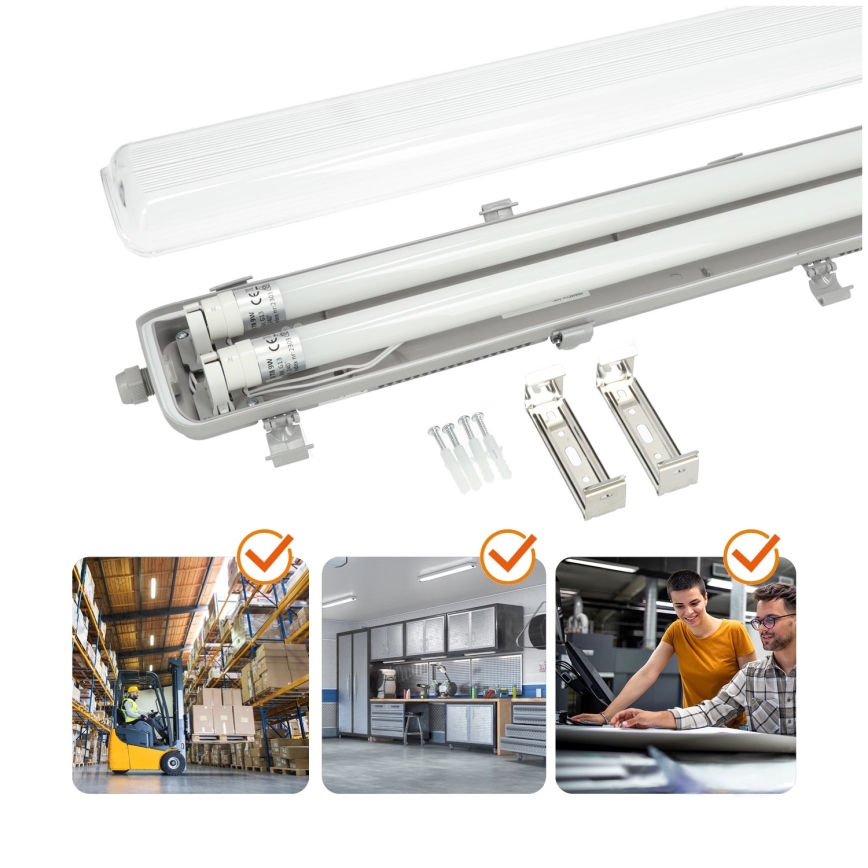 BRILAGI - LED technické prachotesné žiarivkové svietidlo OPTIMA T8 2xG13/18W/230V 4000K IP65 128 cm - paleta 110 ks