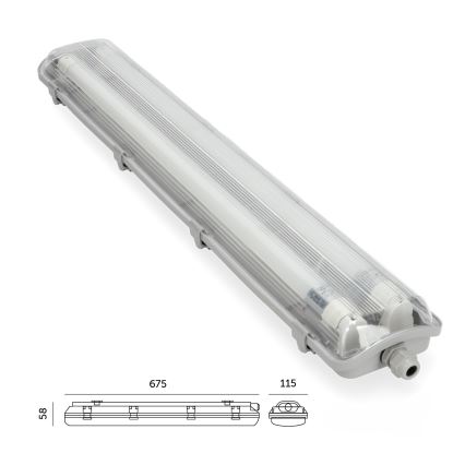 Brilagi - LED Technické žiarivkové svietidlo OPTIMA T8 2xG13/9W/230V 4000K IP65 67,5 cm