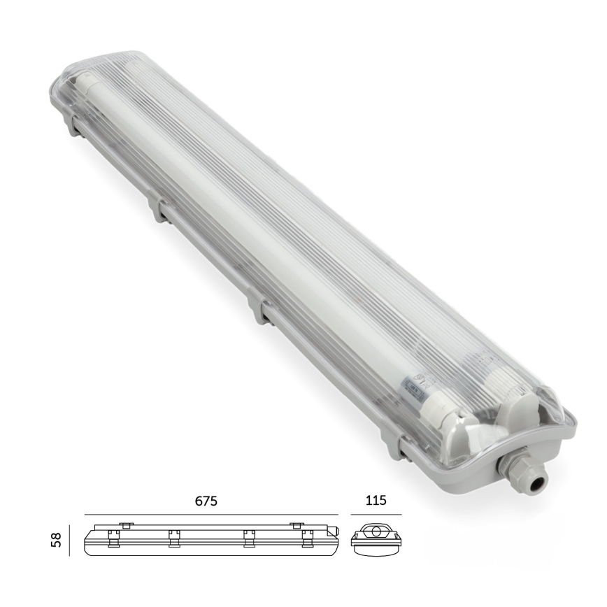 Brilagi - LED Technické žiarivkové svietidlo OPTIMA T8 2xG13/9W/230V 4000K IP65 67,5 cm