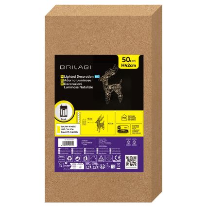 BRILAGI - LED Vianočná dekorácia LED/3xAA 42 cm sob teplá biela/strieborná