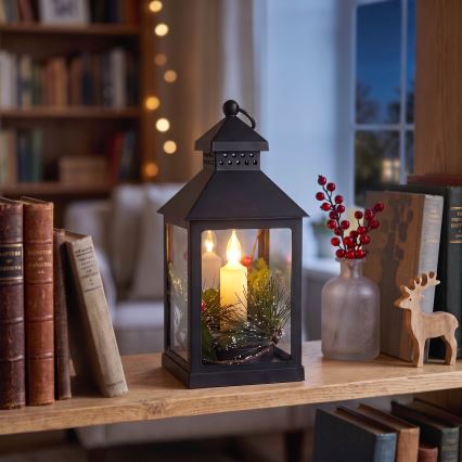 BRILAGI - LED Vianočná dekorácia LED/3xAAA lucerna čierna