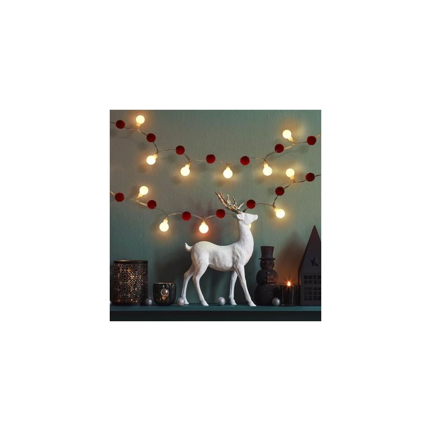 BRILAGI - LED vianočná reťaz 20xLED/2xAA 1,8m teplá biela