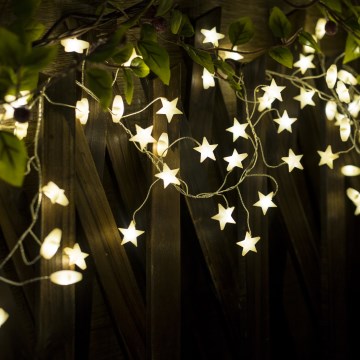 Brilagi - LED vianočná reťaz 40xLED/3xAA 1,8m teplá biela hviezdy