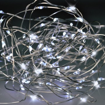 Brilagi - LED Vianočný reťaz 100xLED/3xAA 10m studená biela