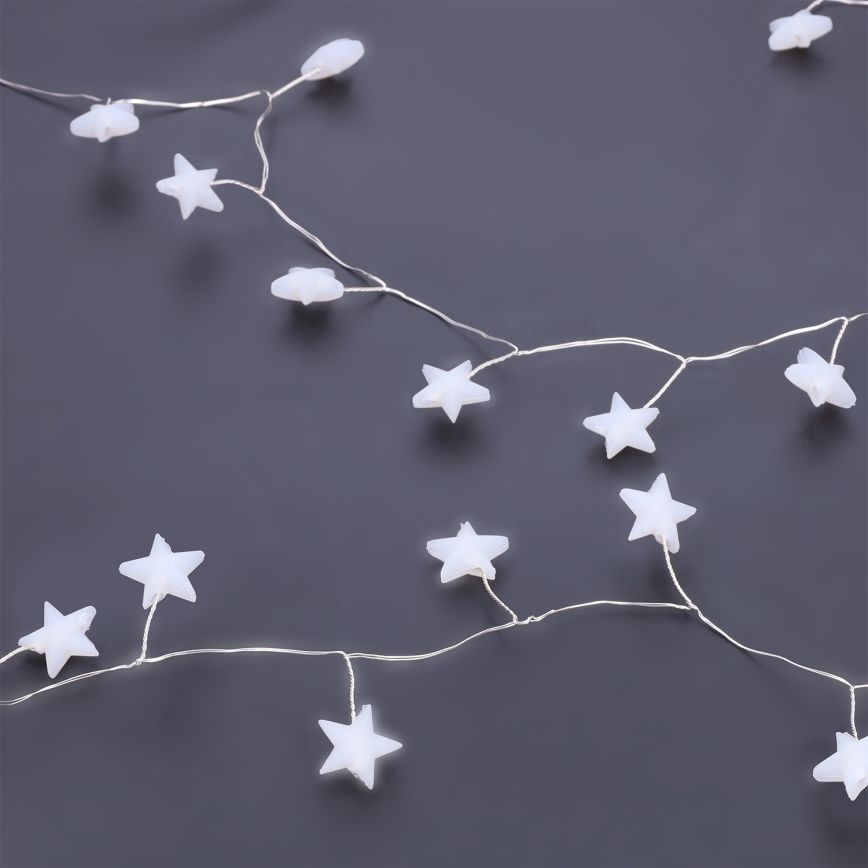 BRILAGI - LED vianočný reťaz 40xLED/3xAA 1,8m teplá biela hviezdy