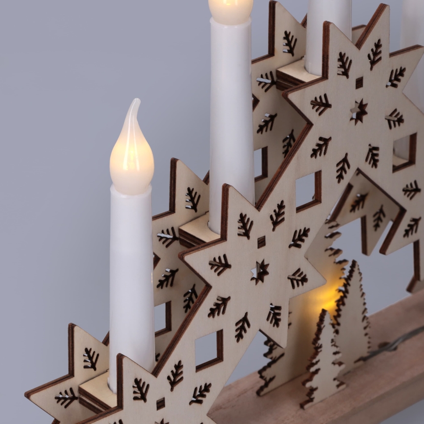 BRILAGI - LED Vianočný svietnik 5xLED/2xAA béžový
