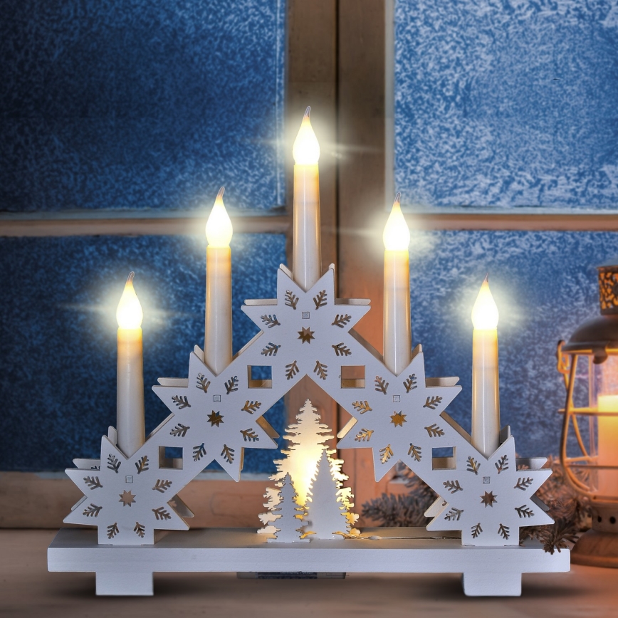 Brilagi - LED Vianočný svietnik 5xLED/2xAA