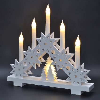 Brilagi - LED Vianočný svietnik 5xLED/2xAA