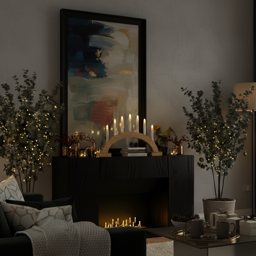 Brilagi - LED Vianočný svietnik 7xLED/2xAA 28x45 cm