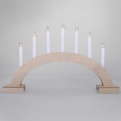 BRILAGI - LED Vianočný svietnik 7xLED/2xAA béžová/biela