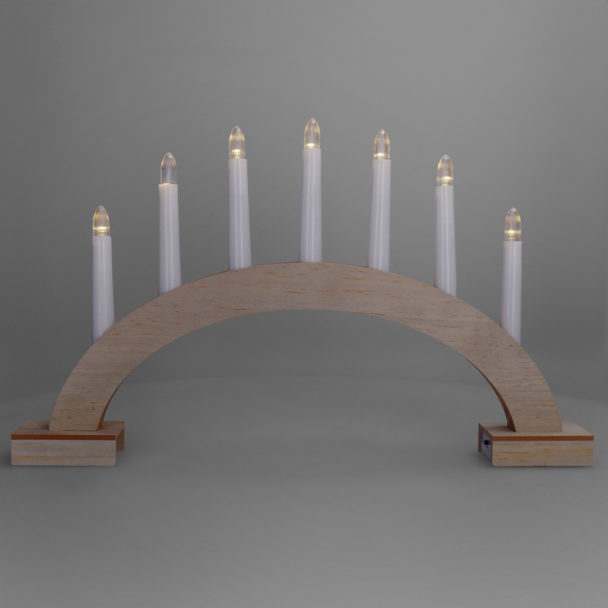 BRILAGI - LED Vianočný svietnik 7xLED/2xAA béžová/biela