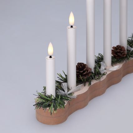 BRILAGI - LED Vianočný svietnik 7xLED/2xAA béžová/biela
