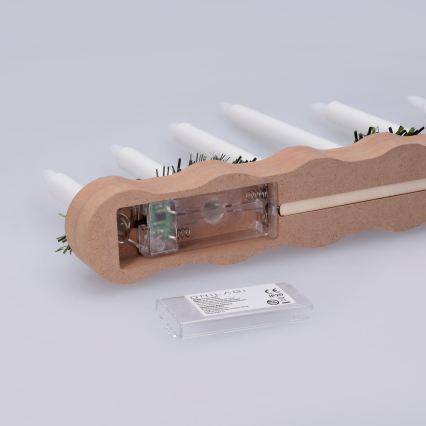 BRILAGI - LED Vianočný svietnik 7xLED/2xAA béžová/biela