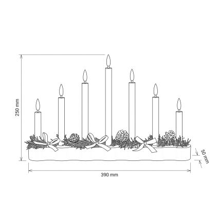 BRILAGI - LED Vianočný svietnik 7xLED/2xAA béžová/biela