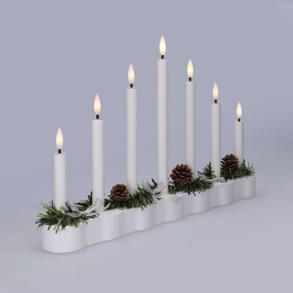 BRILAGI - LED Vianočný svietnik 7xLED/2xAA biela
