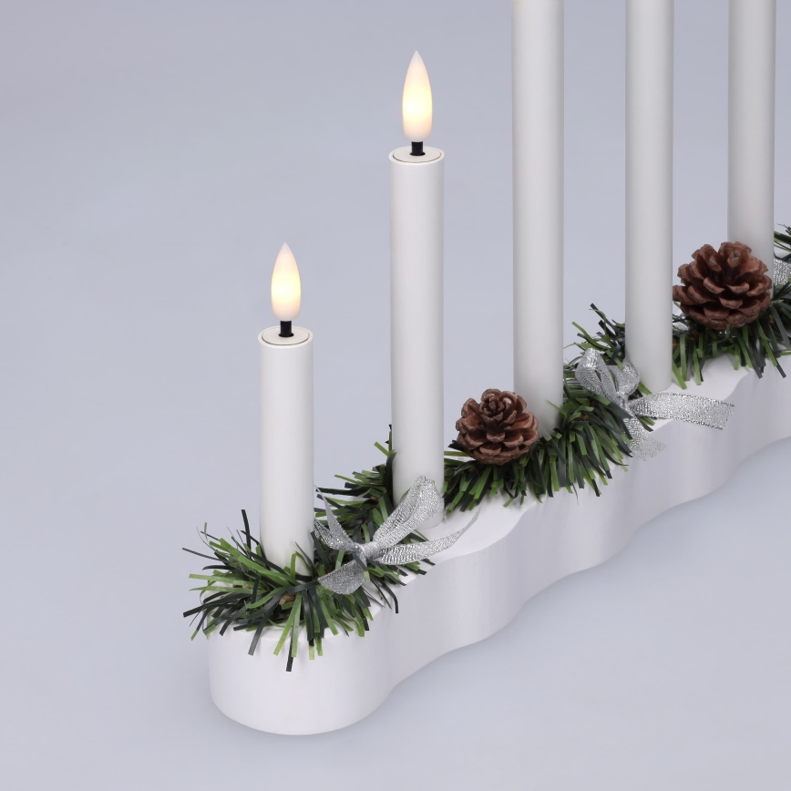 BRILAGI - LED Vianočný svietnik 7xLED/2xAA biela