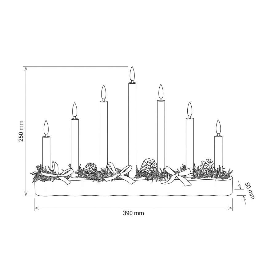 BRILAGI - LED Vianočný svietnik 7xLED/2xAA biela