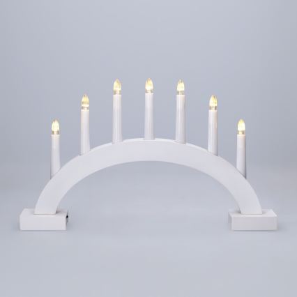 BRILAGI - LED Vianočný svietnik 7xLED/2xAA biela