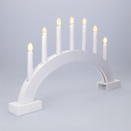 BRILAGI - LED Vianočný svietnik 7xLED/2xAA biela