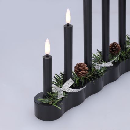 BRILAGI - LED Vianočný svietnik 7xLED/2xAA čierna