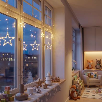 BRILAGI - LED Vianočný záves 77xLED/3xAA/USB 1,8m teplá biela