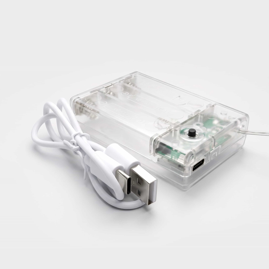 BRILAGI - LED Vianočný záves 77xLED/3xAA/USB 1,8m teplá biela