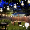 Brilagi - LED vonkajší dekoračný reťaz GIRLANDA 25xE12/0,6W/24V 20m biela IP44 teplá biela