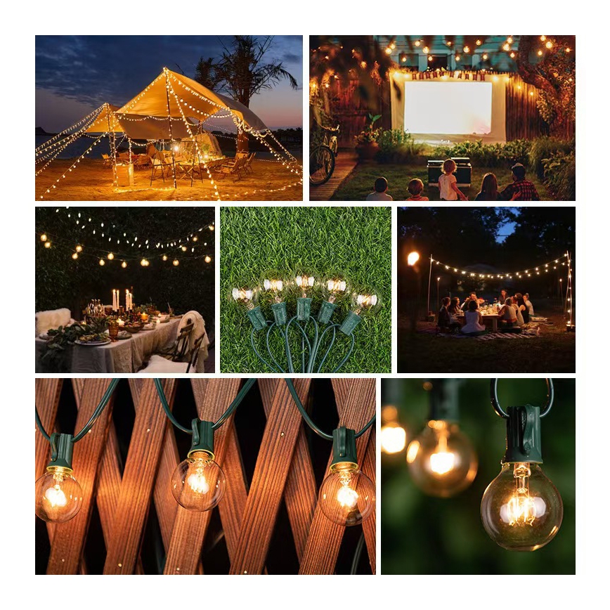 Brilagi - LED vonkajšia dekoratívna svetelná reťaz GIRLANDA 25xE12/0,8W/230V 20m zelená IP44 teplá biela