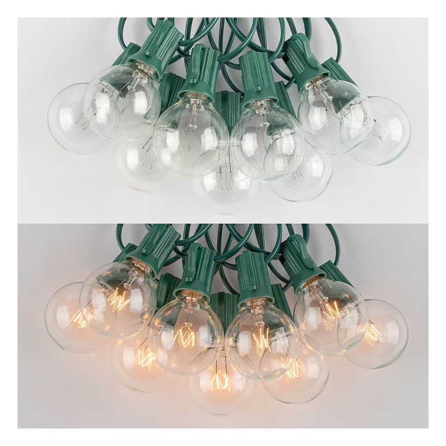 Brilagi - LED vonkajšia dekoratívna svetelná reťaz GIRLANDA 25xE12/0,8W/230V 20m zelená IP44 teplá biela