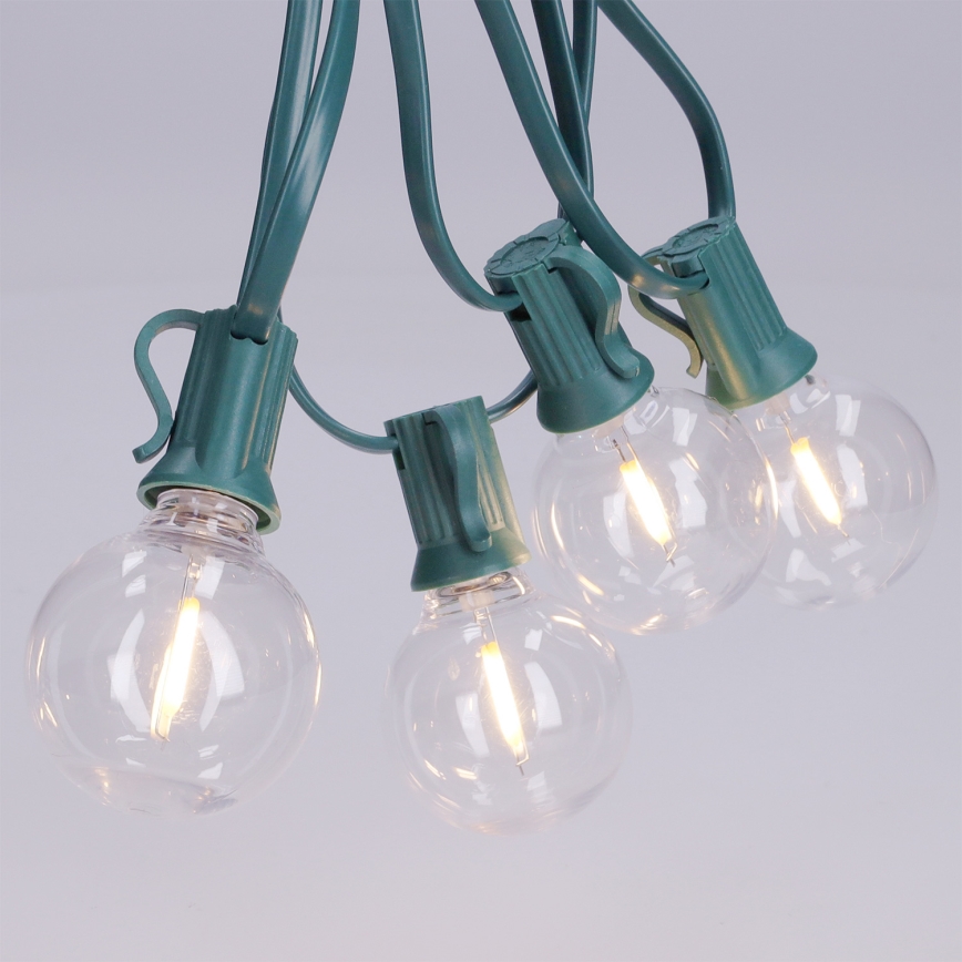 Brilagi - LED vonkajšia dekoratívna svetelná reťaz GIRLANDA 25xE12/0,8W/230V 20m zelená IP44 teplá biela